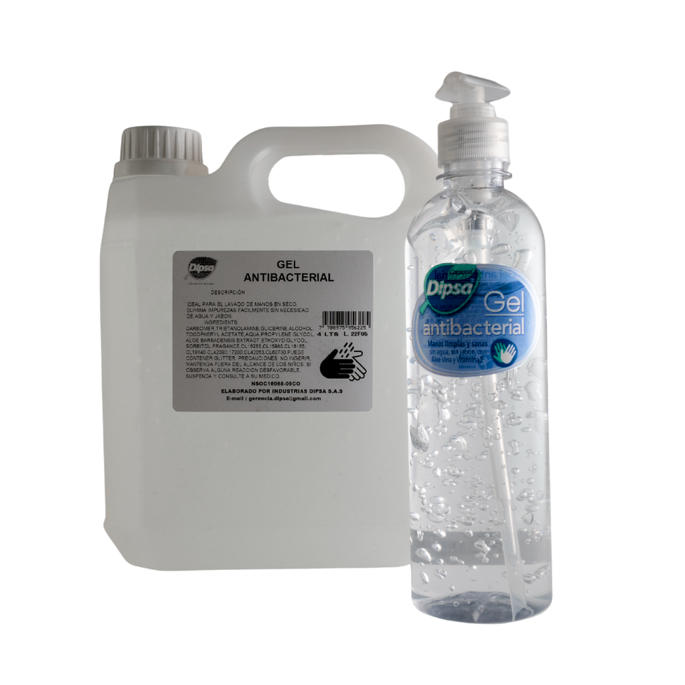 Gel antibacterial marca Dipsa en varias presentaciones