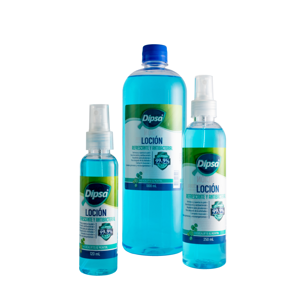 Loción Dipsa refrescante y antibacterial diferentes tamaños